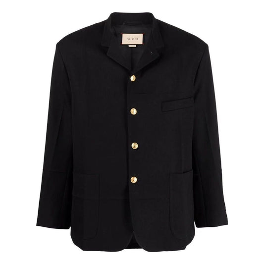 Gucci Woolen Single-Breasted Blazer 'Black' 683286-ZAHIE-1000
